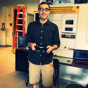 Anthony at the Rowan University Virtual Reality Center